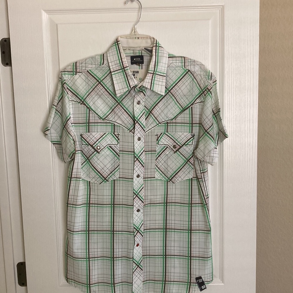 G-Star Raw Men's Plaid Shirt, size XL